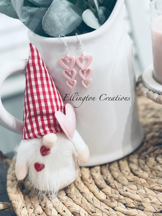 Stacked Heart Dangle Earrings